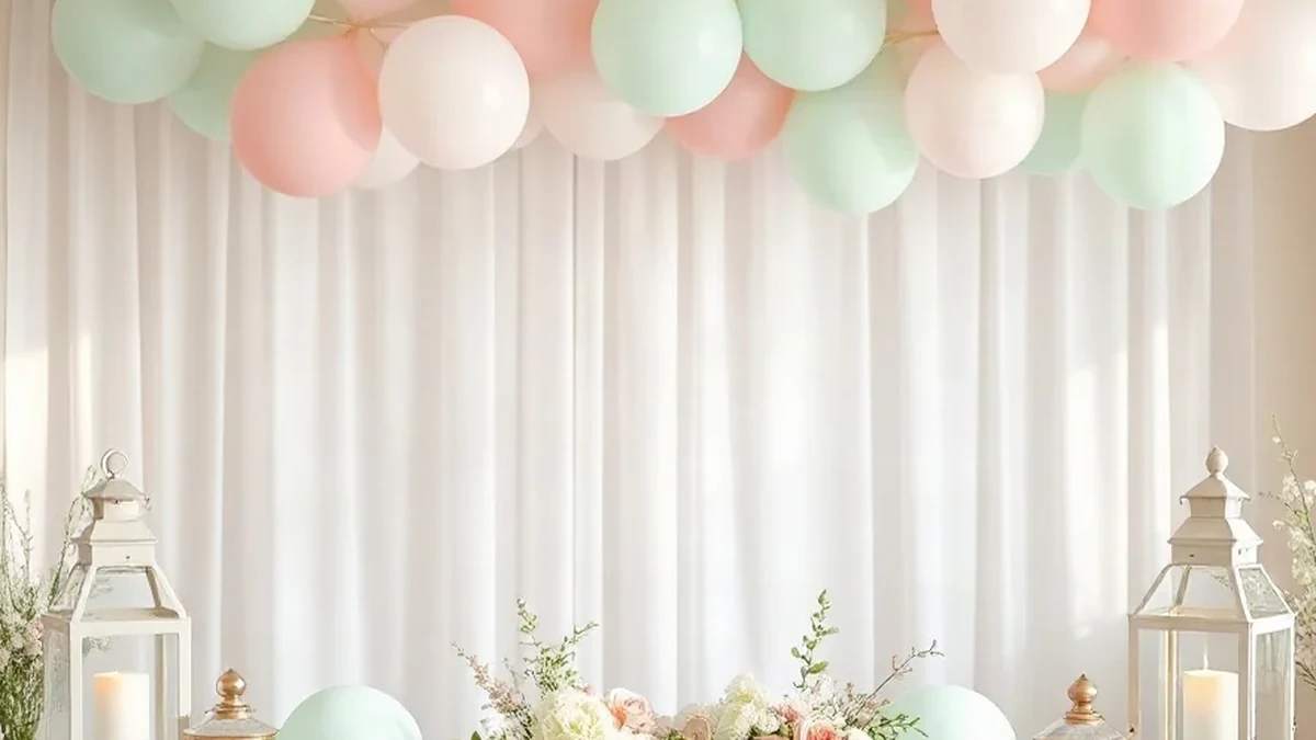 Bautizo en azul y plata: confeti, mesa y ceremonia