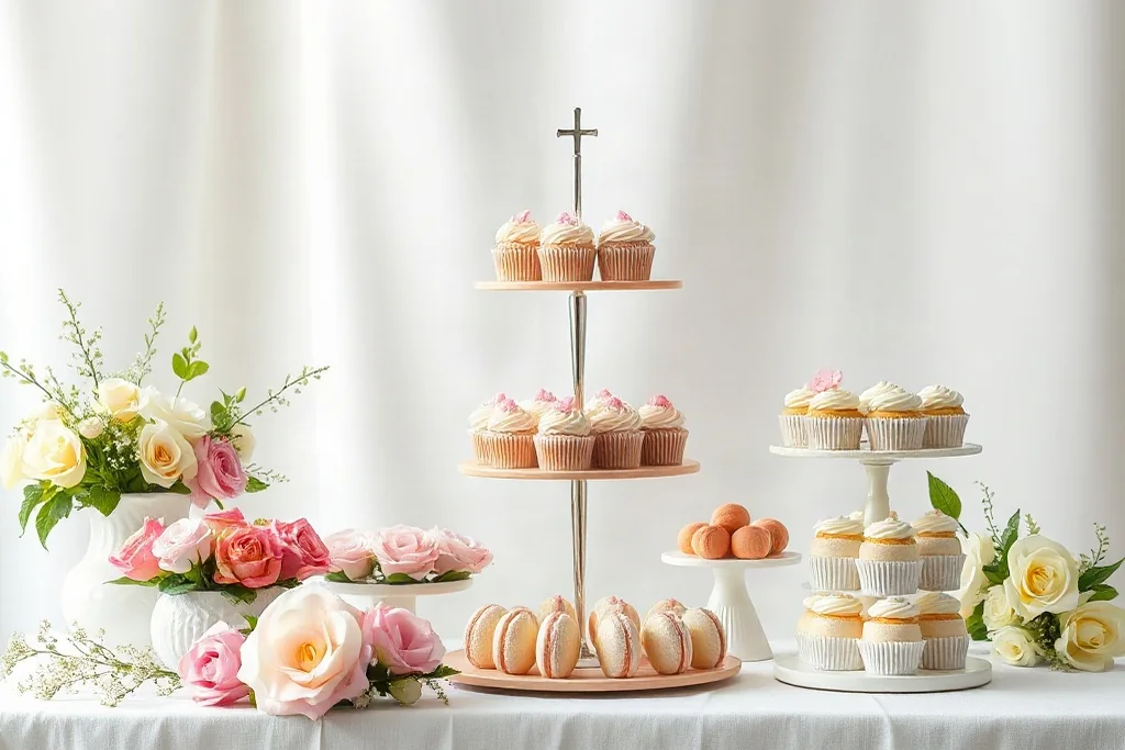 Mesa dulce y candy bar para una Comunión